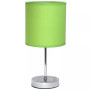 Simple Designs Chrome Mini Basic Table Lamp with Fabric Shade