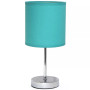 Simple Designs Chrome Mini Basic Table Lamp with Fabric Shade