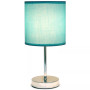 Simple Designs Chrome Mini Basic Table Lamp with Fabric Shade