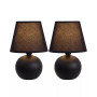 Simple Designs Mini Ceramic Globe Table Lamp 2 Pack Set
