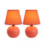 Simple Designs Mini Ceramic Globe Table Lamp 2 Pack Set