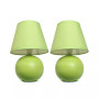 Simple Designs Mini Ceramic Globe Table Lamp 2 Pack Set