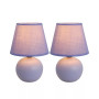 Simple Designs Mini Ceramic Globe Table Lamp 2 Pack Set