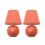 Simple Designs Mini Ceramic Globe Table Lamp 2 Pack Set