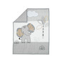 Jungle Safari Elephant 3-Piece Mini Crib Bedding Set - Gray/White
