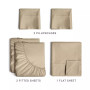 5 Piece 100% Cotton 400 Thread Count Sheet Set - Split King