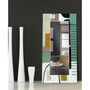 'Introductions III' Rectangular On Free Floating Printed Tempered Art Glass Beveled Mirror, 72" x 36"