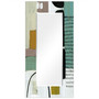 'Introductions III' Rectangular On Free Floating Printed Tempered Art Glass Beveled Mirror, 72" x 36"