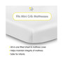 All-in-One Fitted Sheet & Waterproof Cover for Mini Crib Mattresses 38" x 24" — 2-Pack