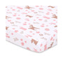 Woodland Floral 3-Pack Fitted Playard Sheets in Pink, Tan and White