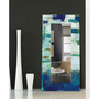 'Crore I' Rectangular On Free Floating Printed Tempered Art Glass Beveled Mirror, 72" x 36"