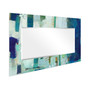 'Crore I' Rectangular On Free Floating Printed Tempered Art Glass Beveled Mirror, 72" x 36"