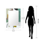'Introductions' Rectangular On Free Floating Printed Tempered Art Glass Beveled Mirror, 40" x 30"