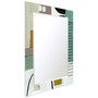 'Introductions' Rectangular On Free Floating Printed Tempered Art Glass Beveled Mirror, 40" x 30"