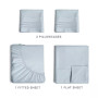 4 Piece Deep Pocket Microfiber (Muted, Vibrant, Heathered) Sheet Set - California King