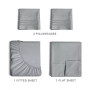 4 Piece Deep Pocket Microfiber (Muted, Vibrant, Heathered) Sheet Set - California King