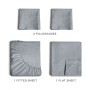 4 Piece Deep Pocket Microfiber (Muted, Vibrant, Heathered) Sheet Set - California King