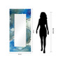 'Subtle Blues' Rectangular On Free Floating Printed Tempered Art Glass Beveled Mirror, 72" x 36"