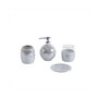 Mosaic 4 Piece Bath Accessory Set - Grey