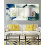 'Ephemeral' Rectangular On Free Floating Printed Tempered Art Glass Beveled Mirror, 72" x 36"