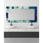 'Crore' Rectangular On Free Floating Printed Tempered Art Glass Beveled Mirror, 54" x 28"