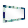 'Crore' Rectangular On Free Floating Printed Tempered Art Glass Beveled Mirror, 54" x 28"