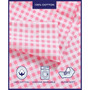 Gingham Plaid Cotton Percale 3 Piece Sheet Set, Twin