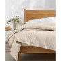 Oversize Lightweight White Down Blanket with Satin Trim, Full/Queen