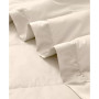 Oversize Lightweight White Down Blanket with Satin Trim, Full/Queen