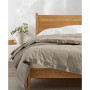 Oversize Lightweight White Down Blanket with Satin Trim, Full/Queen