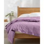 Oversize Lightweight White Down Blanket with Satin Trim, Full/Queen