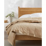 Oversize Lightweight White Down Blanket with Satin Trim, Full/Queen