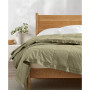 Oversize Lightweight White Down Blanket with Satin Trim, Full/Queen