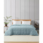 Oversize Lightweight White Down Blanket with Satin Trim, Full/Queen