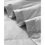 Oversize Lightweight White Down Blanket with Satin Trim, Full/Queen