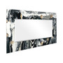 'Ebony' Rectangular On Free Floating Printed Tempered Art Glass Beveled Mirror, 72" x 36"
