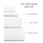 Collection Linen Rayon From Bamboo Blend Deep Pocket 300 Thread Count 3 Piece Sheet Set, Twin