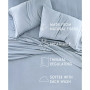 Collection Linen Rayon From Bamboo Blend Deep Pocket 300 Thread Count 3 Piece Sheet Set, Twin