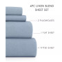 Collection Linen Rayon From Bamboo Blend Deep Pocket 300 Thread Count 3 Piece Sheet Set, Twin