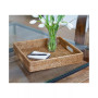 Square Ottoman Tray with Cutout Handles
