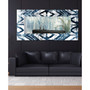 'Extraction' Rectangular On Free Floating Printed Tempered Art Glass Beveled Mirror, 72" x 36"