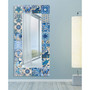 'Tiles' Rectangular On Free Floating Printed Tempered Art Glass Beveled Mirror, 72" x 36"
