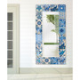 'Tiles' Rectangular On Free Floating Printed Tempered Art Glass Beveled Mirror, 72" x 36"