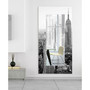 'My N.Y.' Rectangular On Free Floating Printed Tempered Art Glass Beveled Mirror, 72" x 36"