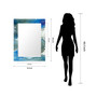 'Subtle Blues' Rectangular On Free Floating Printed Tempered Art Glass Beveled Mirror, 40" x 30"