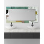 'Introductions' Rectangular On Free Floating Printed Tempered Art Glass Beveled Mirror, 54" x 28"