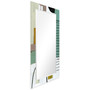 'Introductions' Rectangular On Free Floating Printed Tempered Art Glass Beveled Mirror, 54" x 28"