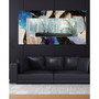 'Motivos' Rectangular On Free Floating Printed Tempered Art Glass Beveled Mirror, 72" x 36"