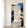 'Motivos' Rectangular On Free Floating Printed Tempered Art Glass Beveled Mirror, 72" x 36"