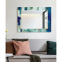 'Crore' Rectangular On Free Floating Printed Tempered Art Glass Beveled Mirror, 40" x 30"